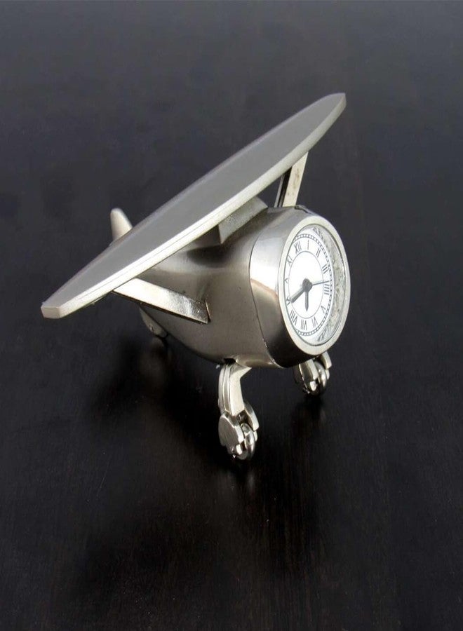 Saugat Traders Diwali/New Year Corporate Gift - Airplane Table Clock Showpiece - Best Good Luck Gift for Client, Employees, Friends - Home Decor - Aeroplane Clock Office Desk - Image 1